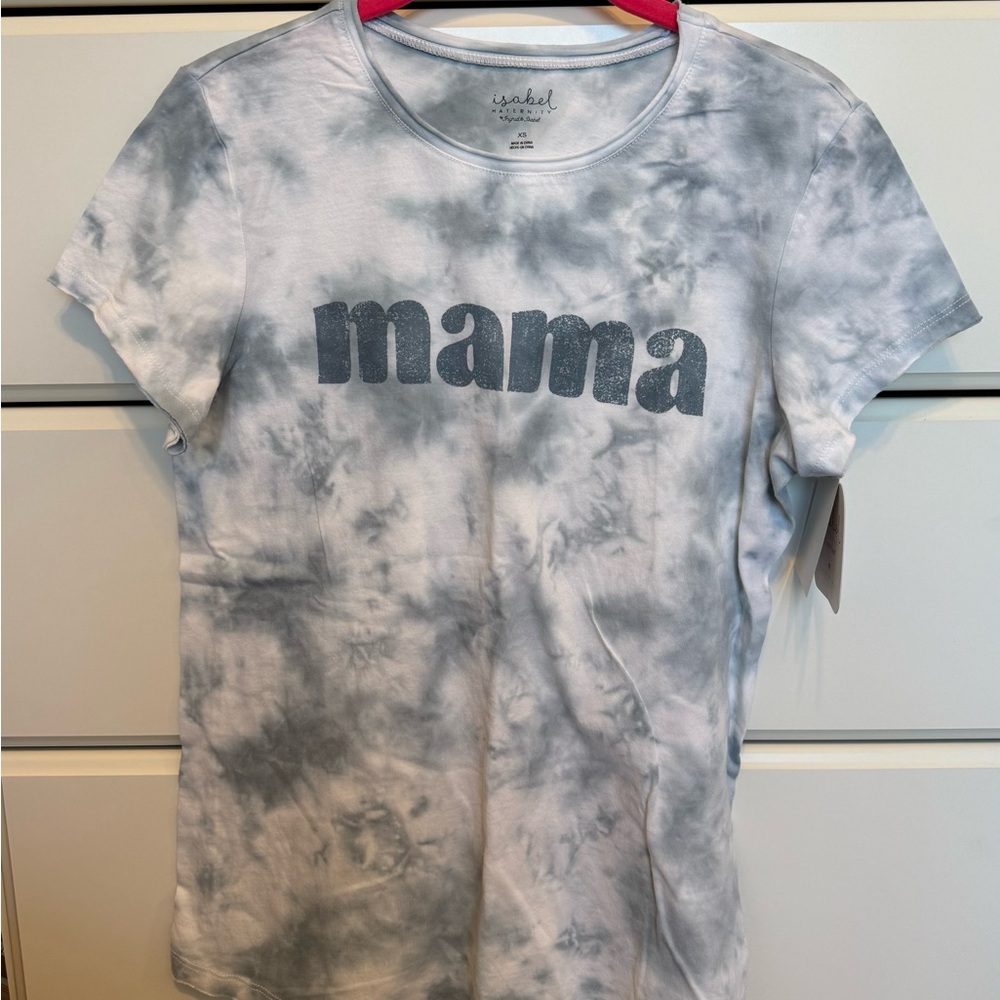 Ingrid & Isabel Blue Tie-Dye 'Mama' Maternity Tee